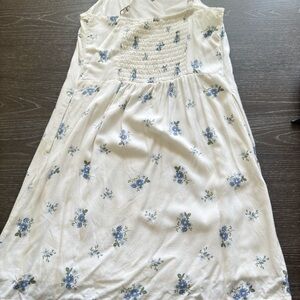 Abercrombie Floral White and Blue Dress